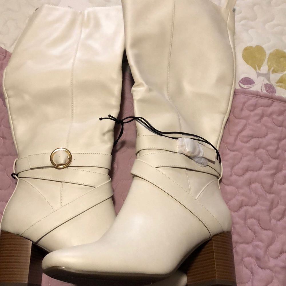 Liz Claiborne Womens Harwin Stacked Heel Dress Boots 7W 'NWT'